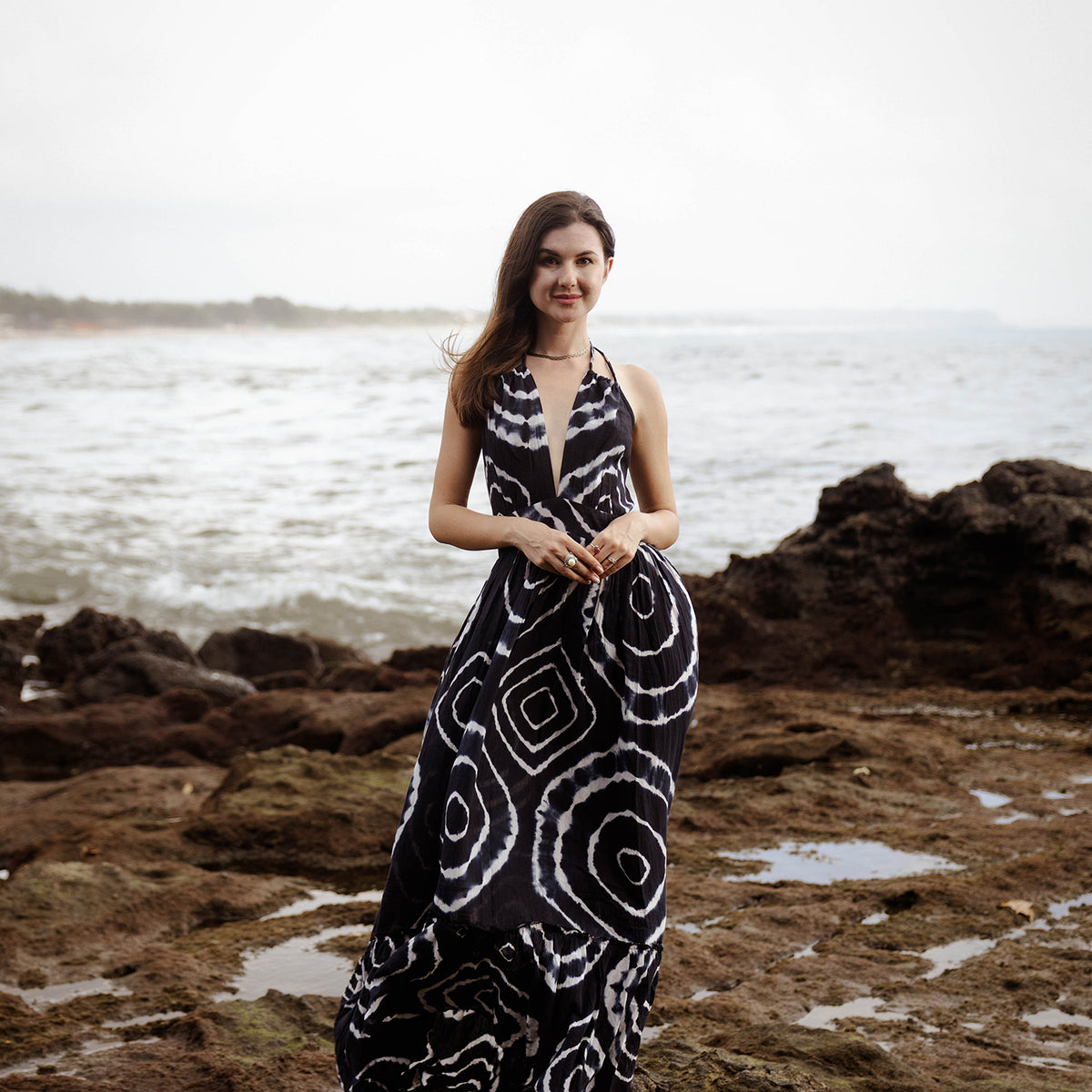 tie dye halter dress Whisper Tie-Dye Halter Dress