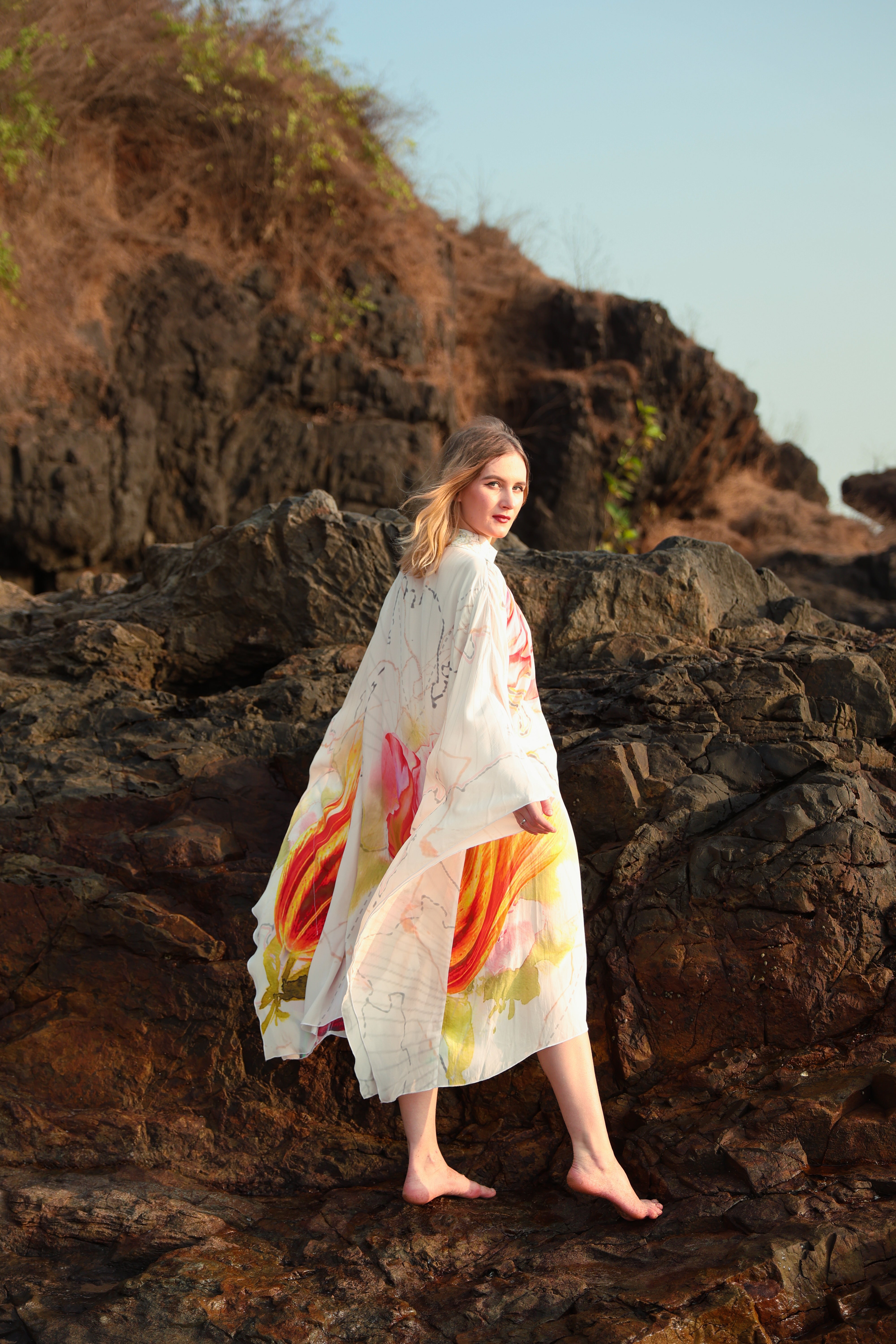 Floral Whisper Mini Kaftan – Reana